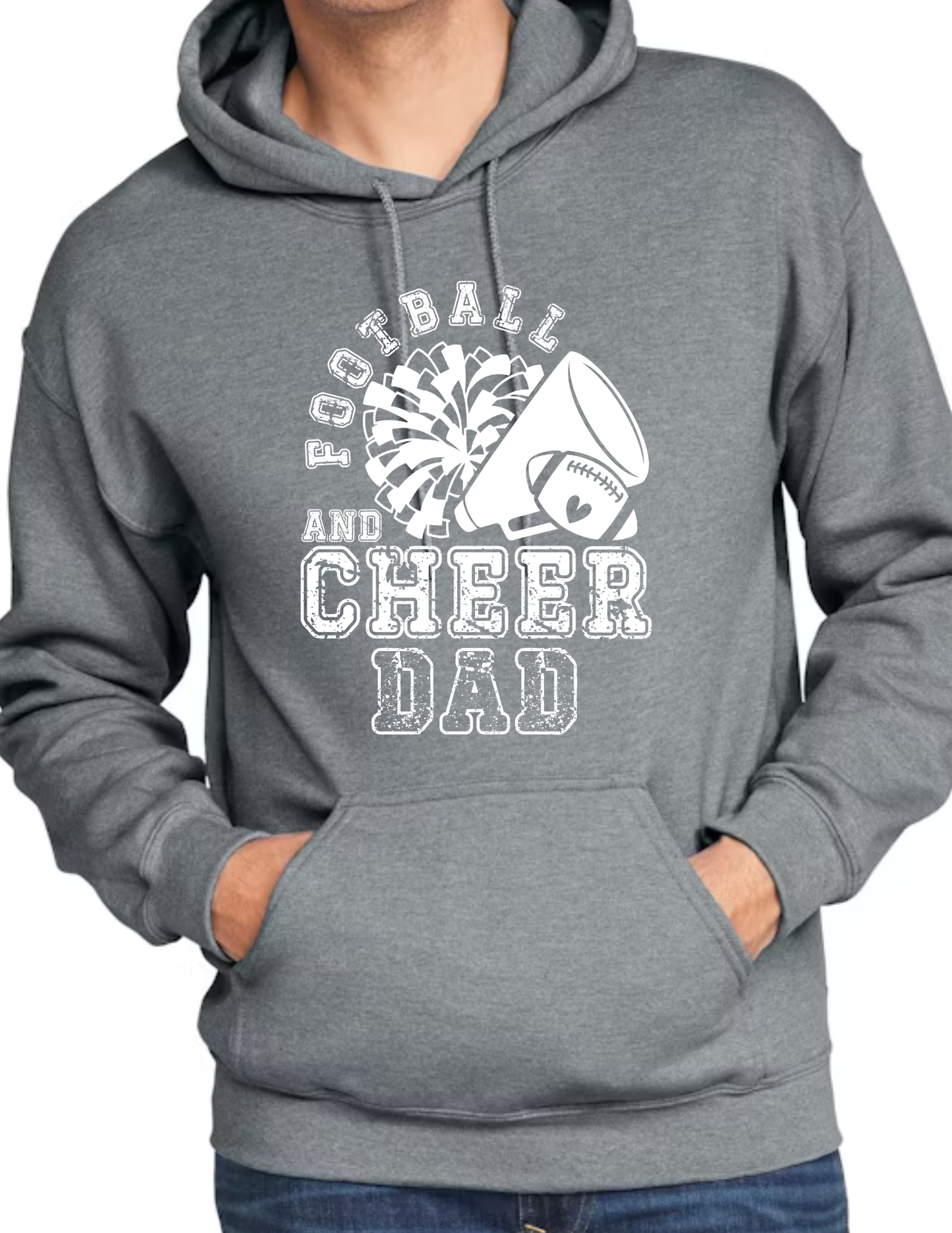 Football & Cheer Dad Throwback, White, Dark Grey