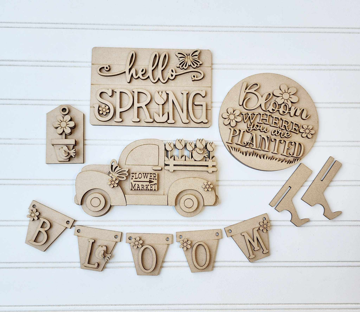 Hello Spring Tiered Tray Decor Set- Paint Party Kit
