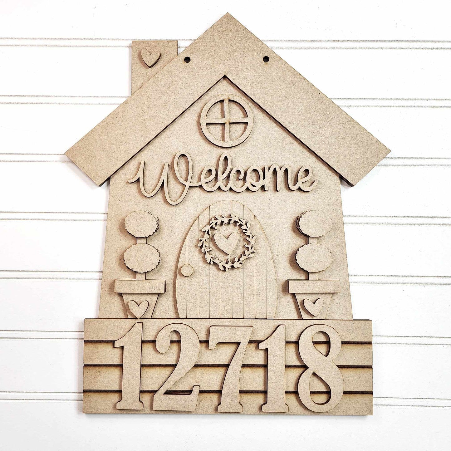 Welcome Home House Number Hanger OR Shelf Sitter- Paint Party Kit