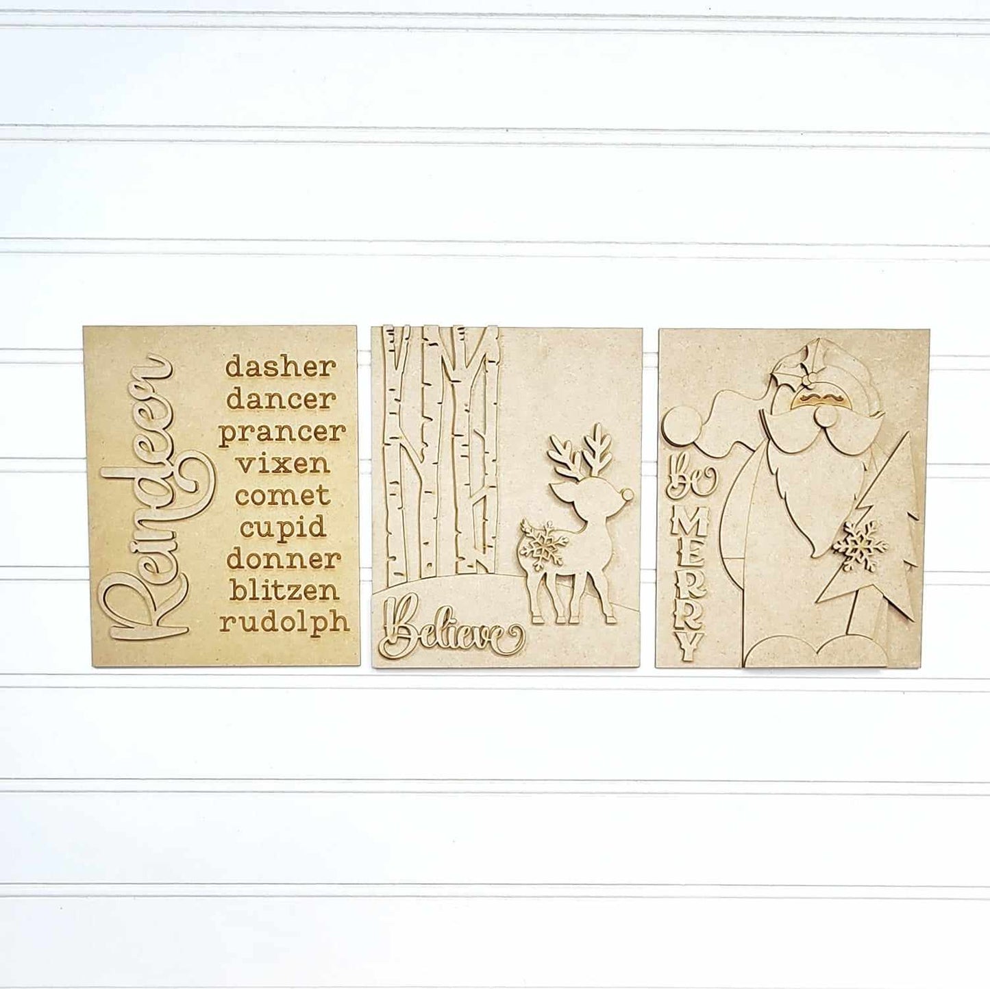 Oh Deer Christmas Sign Trio with Stands OR Frames- Paint Party Kit