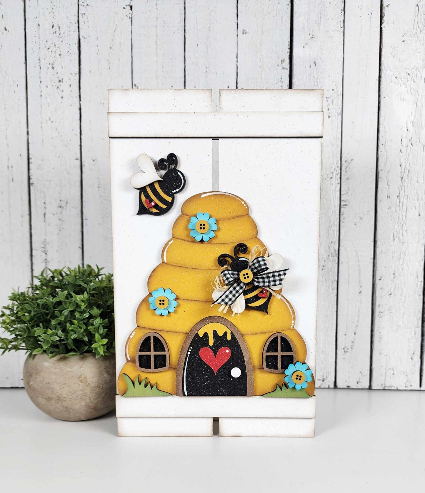 Hello Honey Bee Hive Pallet Hanger- DIY Blank