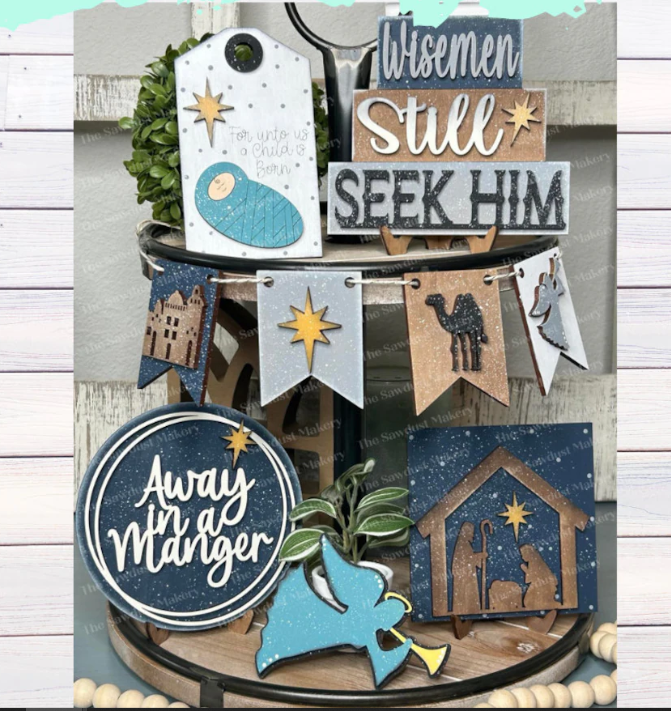 Nativity Tiered Tray Set- Paint Party Kit