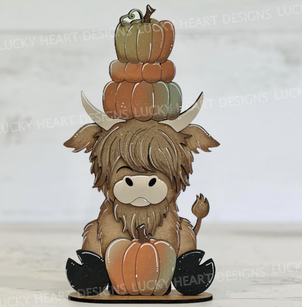 Higland Cow Pumpin Stack Shelf Sitter