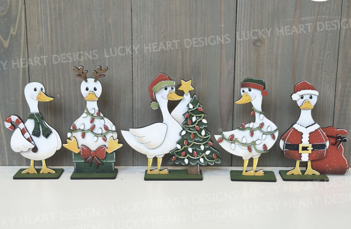 Christmas Goose Decor Set