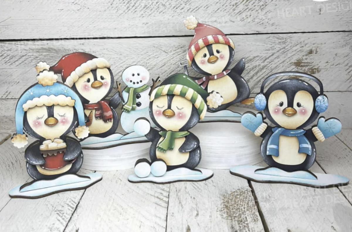 Cute Winter Penguine Decor Set- Paint Party Kit