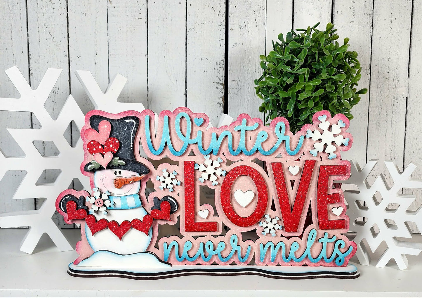 Winter Love Never Melts Shelf Sitter- DIY Blank