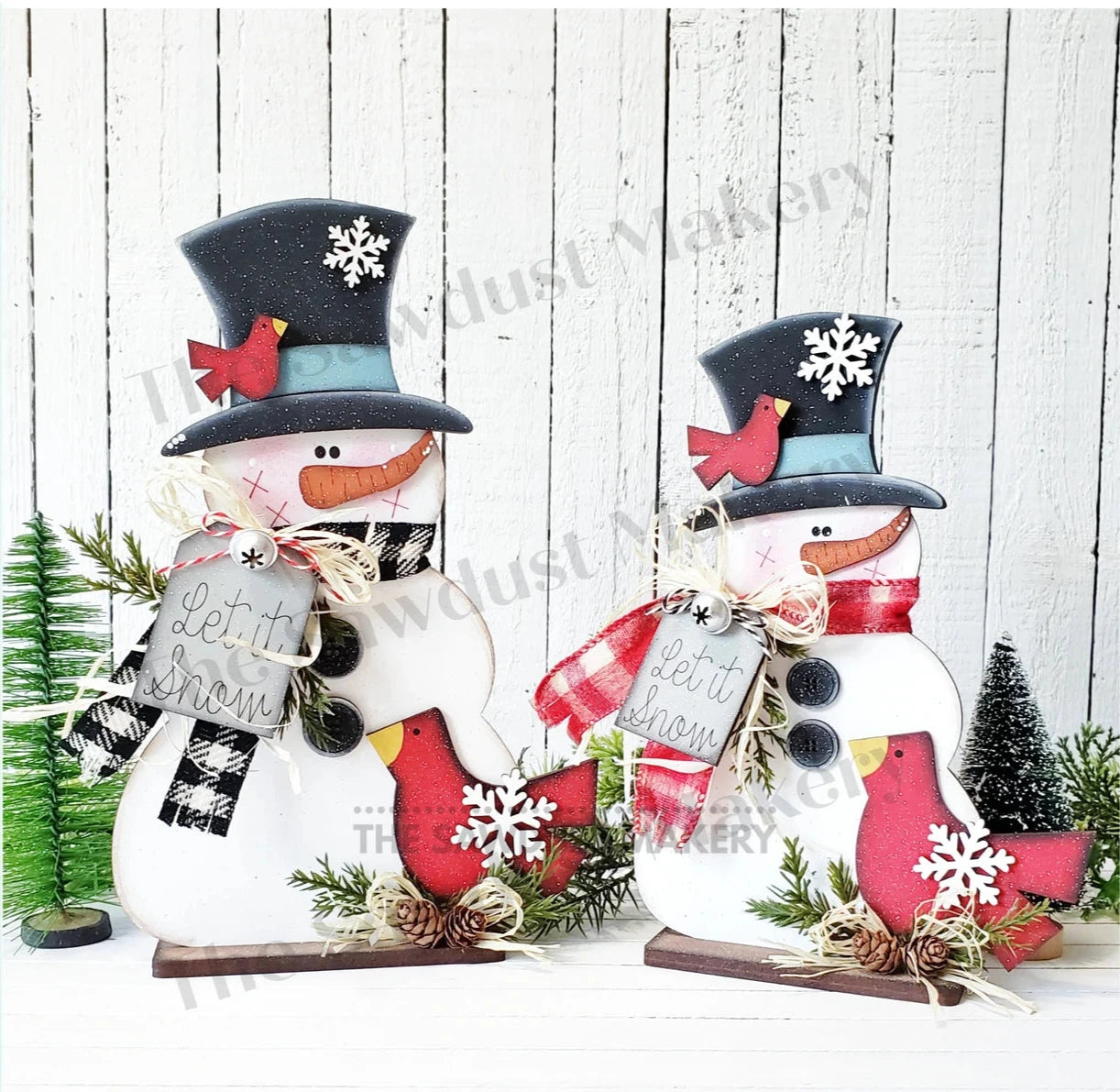 Snowman & Cardinal Shelf Sitter Set - DIY Blank