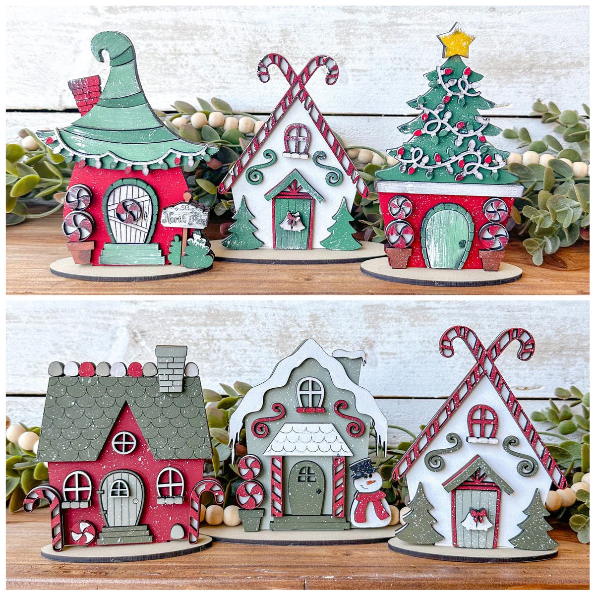 Whimsical Christmas Houses Decor Set