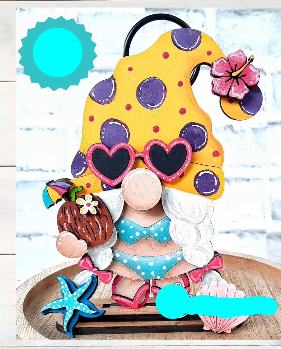 Beach Bikini Gnome- Paint Party Kit