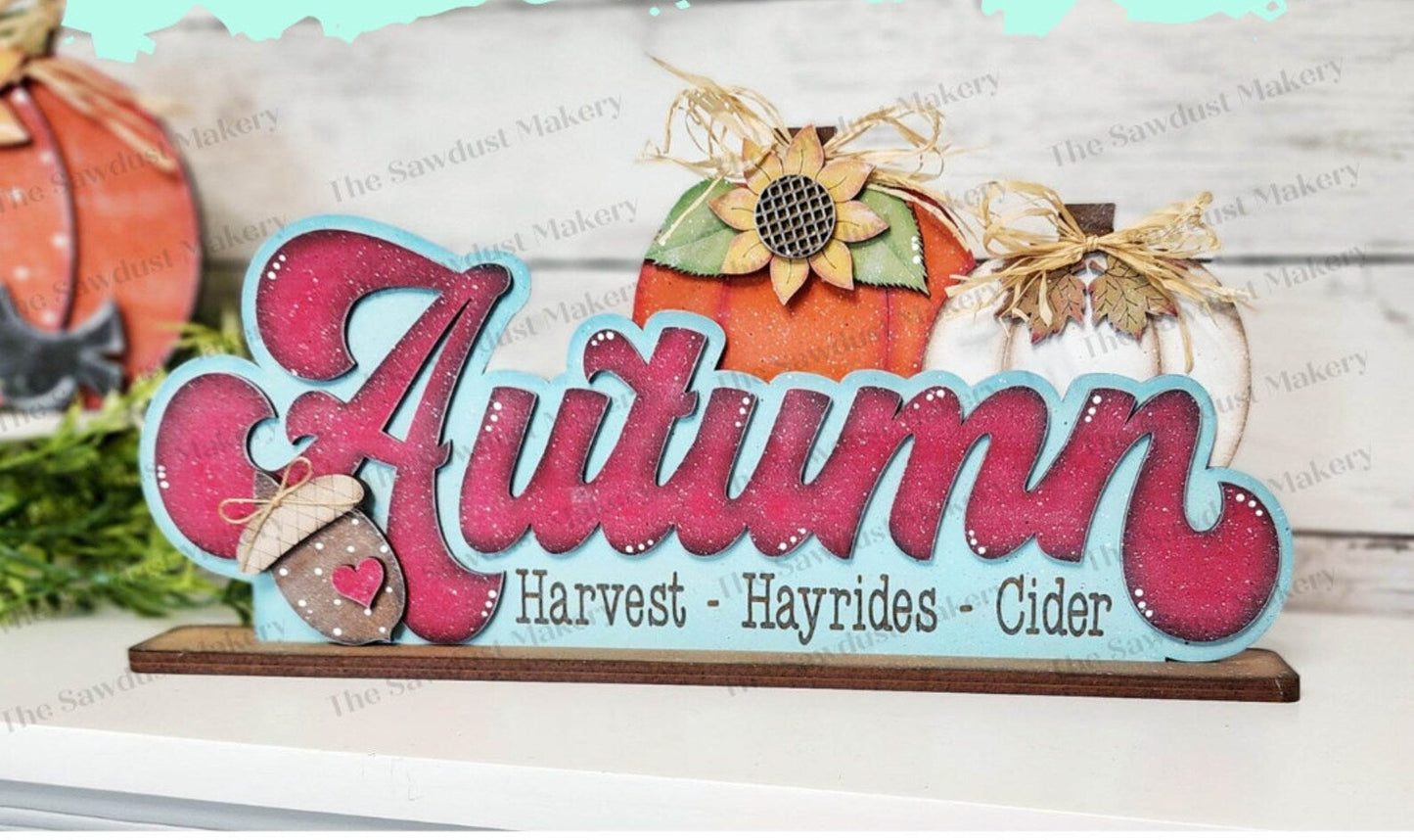 Autumn Cider Hayrides Cider Shelf Sitter- Paint Party