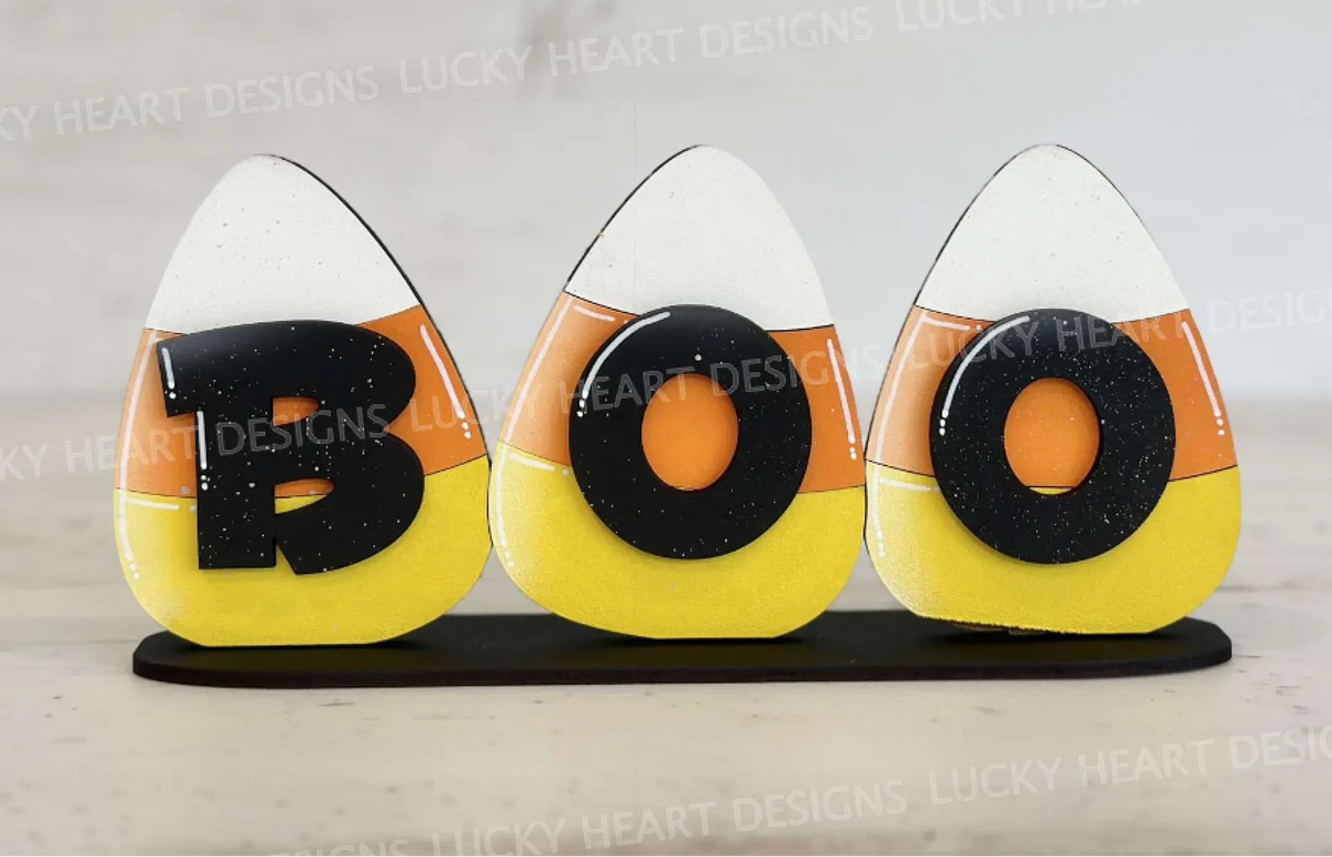 Candy Corn Boo Shelf Sitter - DIY Blank