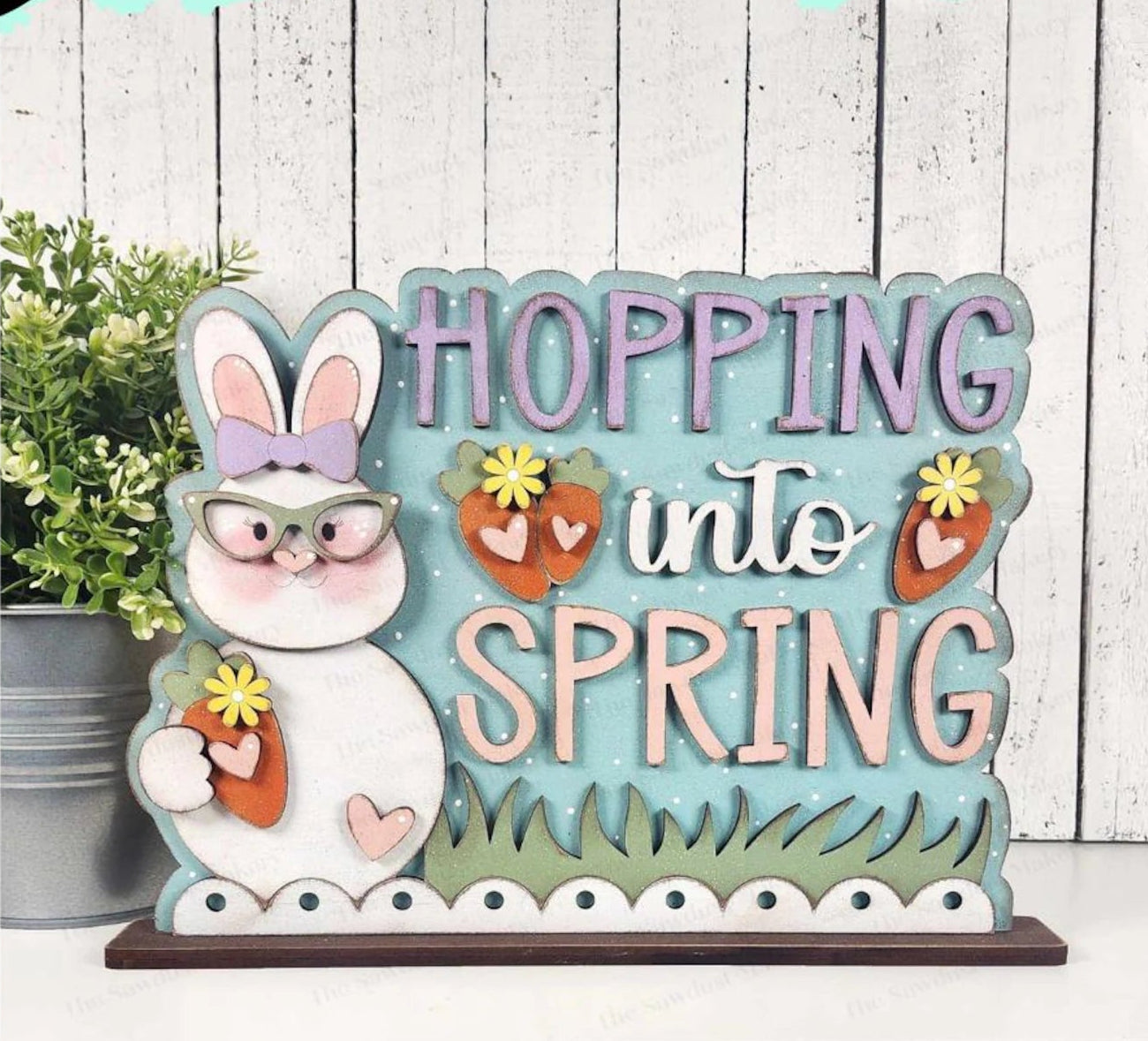 Hopping Into Spring Word Art Shelf Sitter- Paint Party
