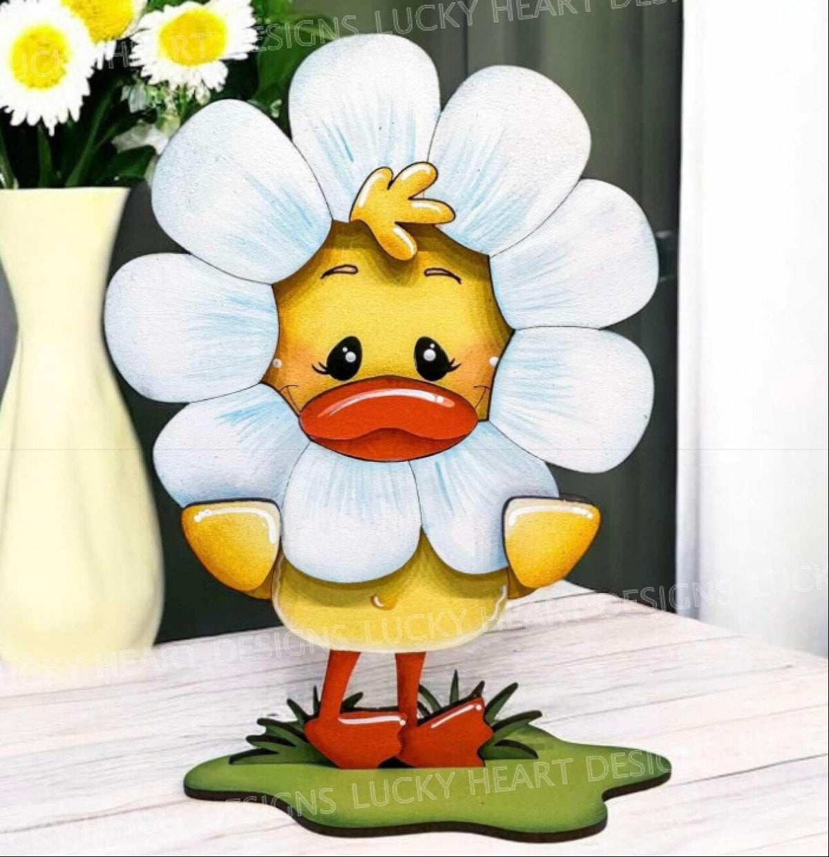 Duck in a Dasiy Shelf Sitter