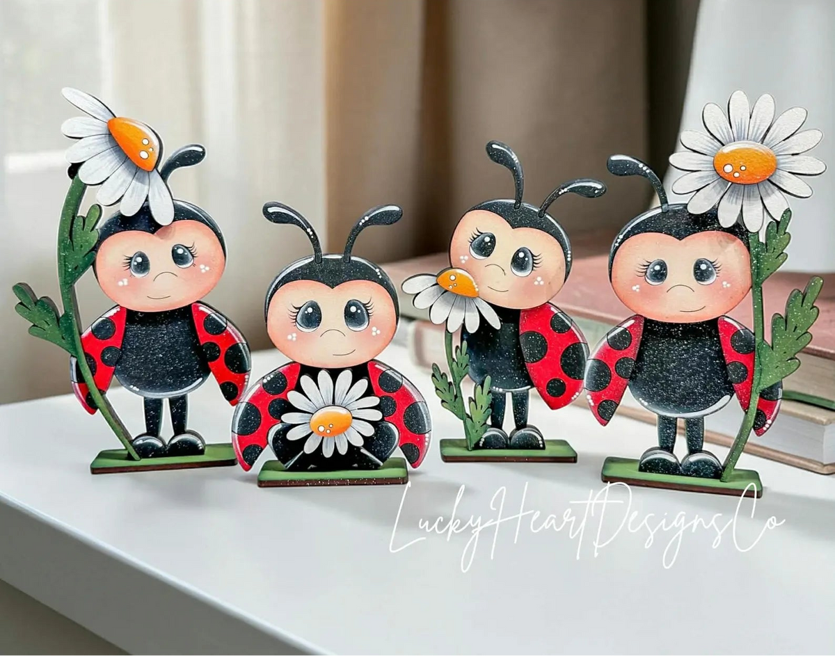 Spring Ladybug Shelf Sitter Set