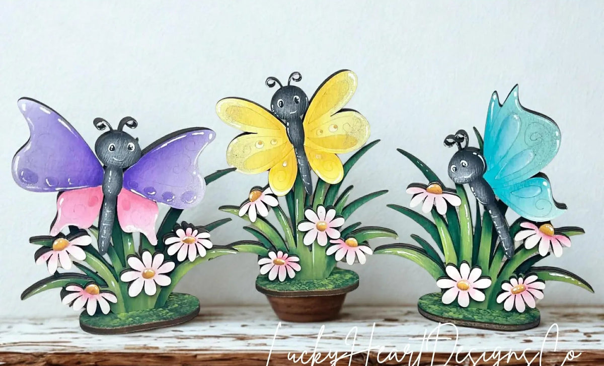 Butterfly Daisy Shelf Sitter Set