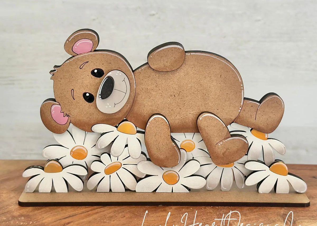 Bear Daisy Laying Shelf Sitter