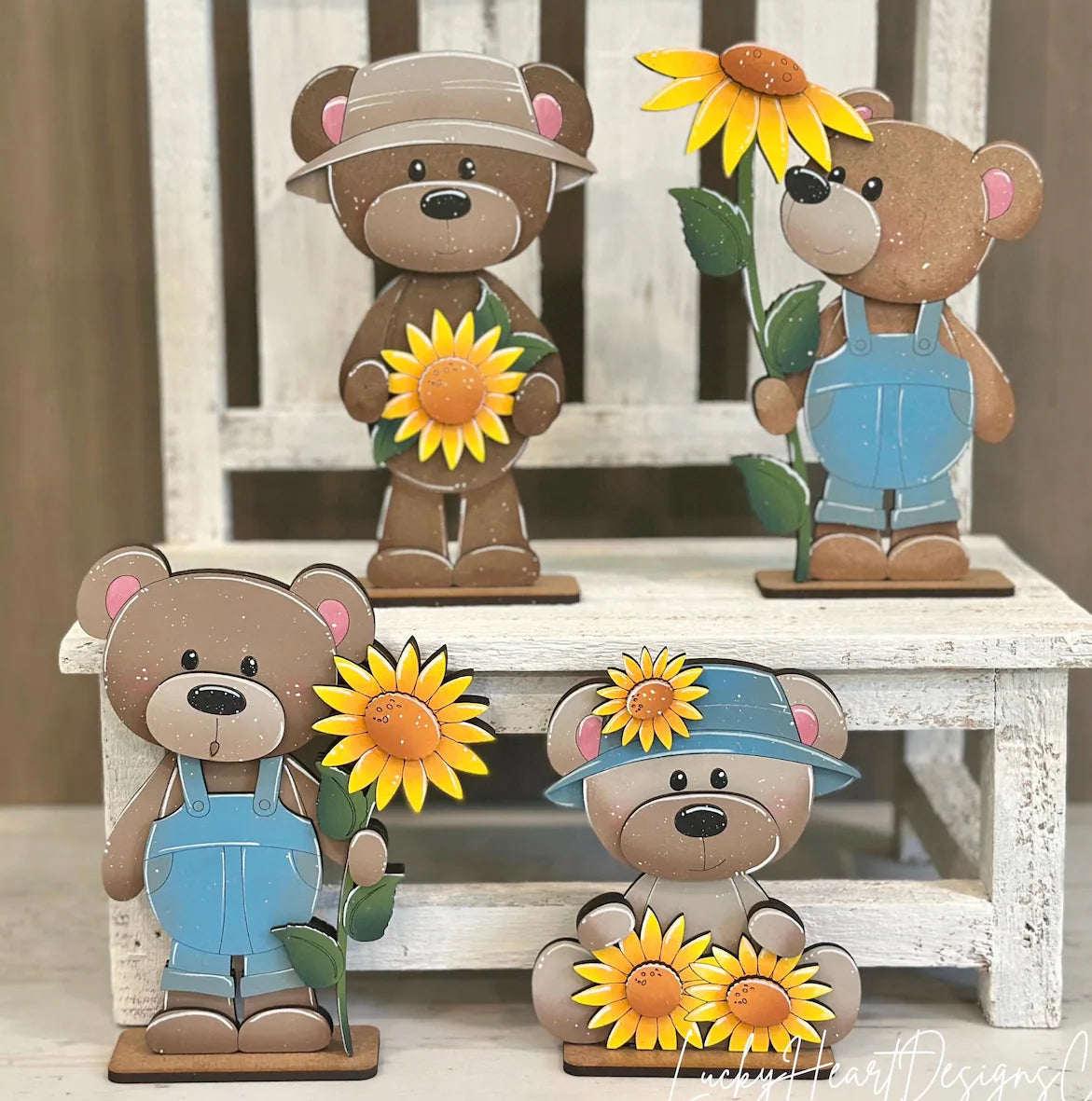 Bears & Sunflowers Decor Set- DIY Blank