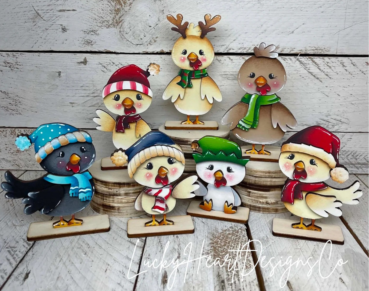 Christmas Chicks Decor Set- Paint Party Kit