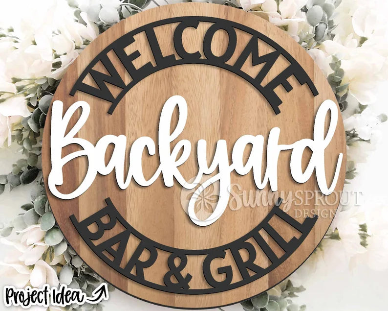 Welcome, Backyard Bar & Grill Round- Paint Party Kit