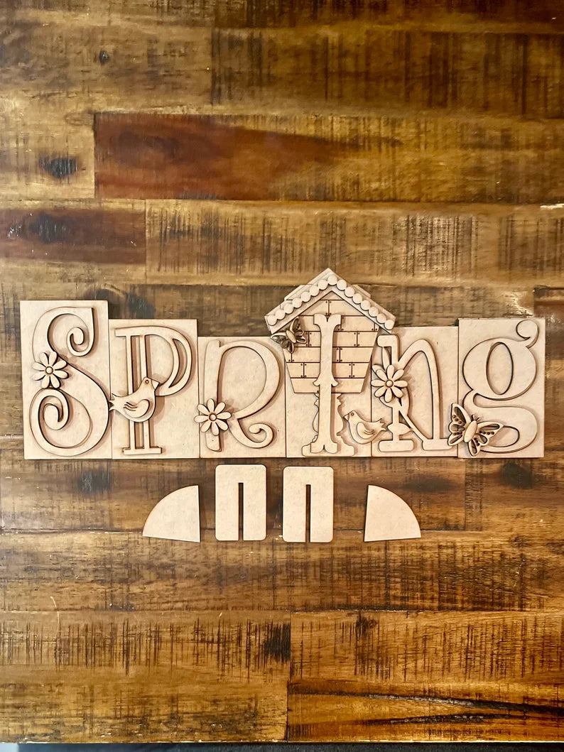 Spring Word Block- Paint Party Kit