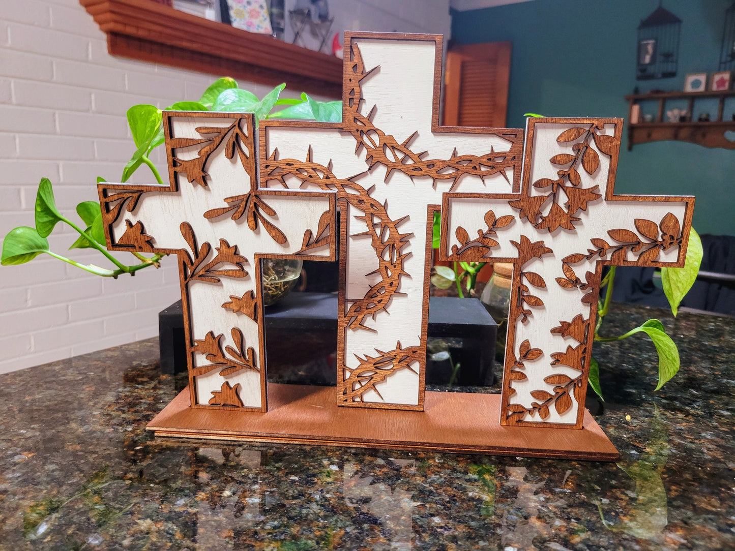 He Has Risen, Three Crosses Shelf Sitter