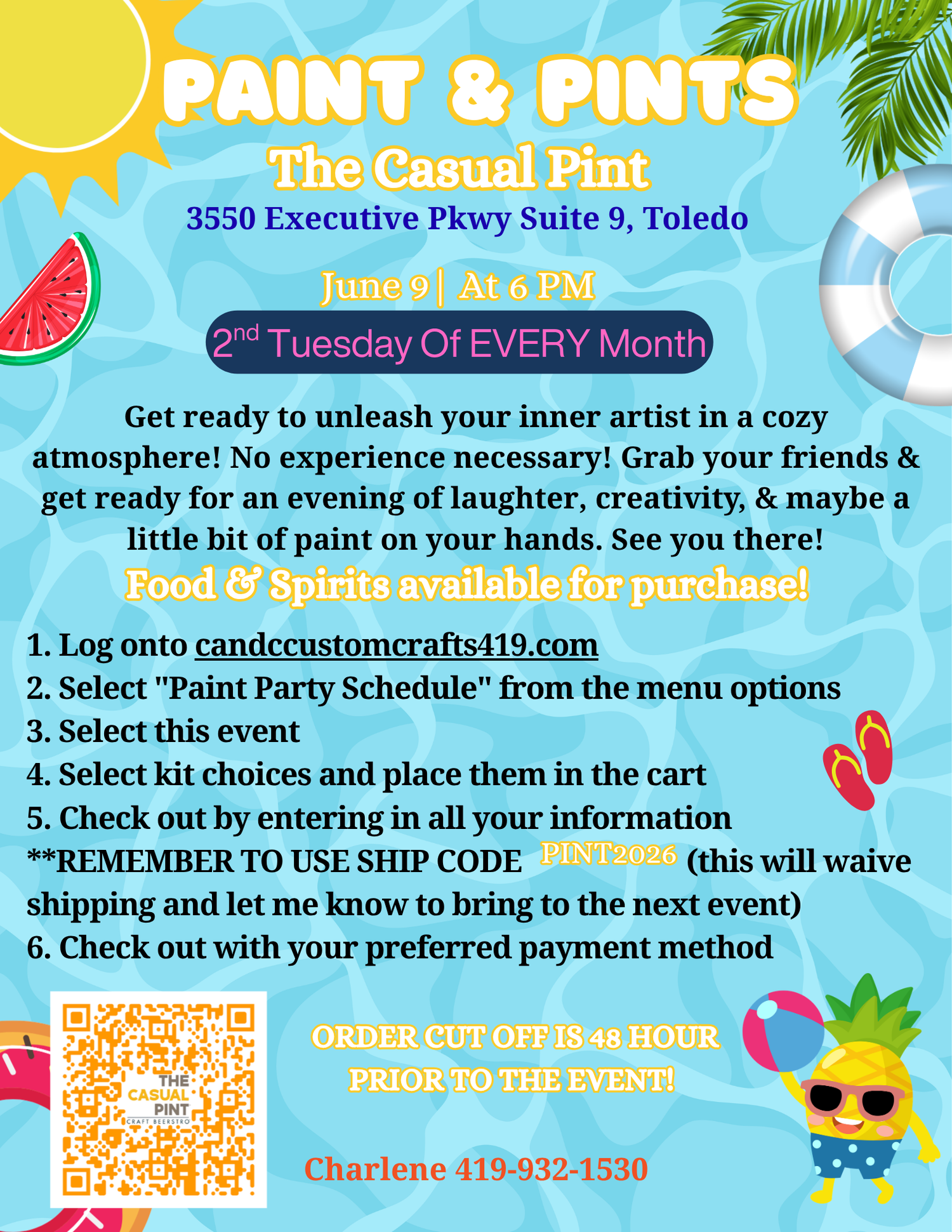 Paint & Pints @ The Casual Pint- 2nd Tuesday of Every Month!