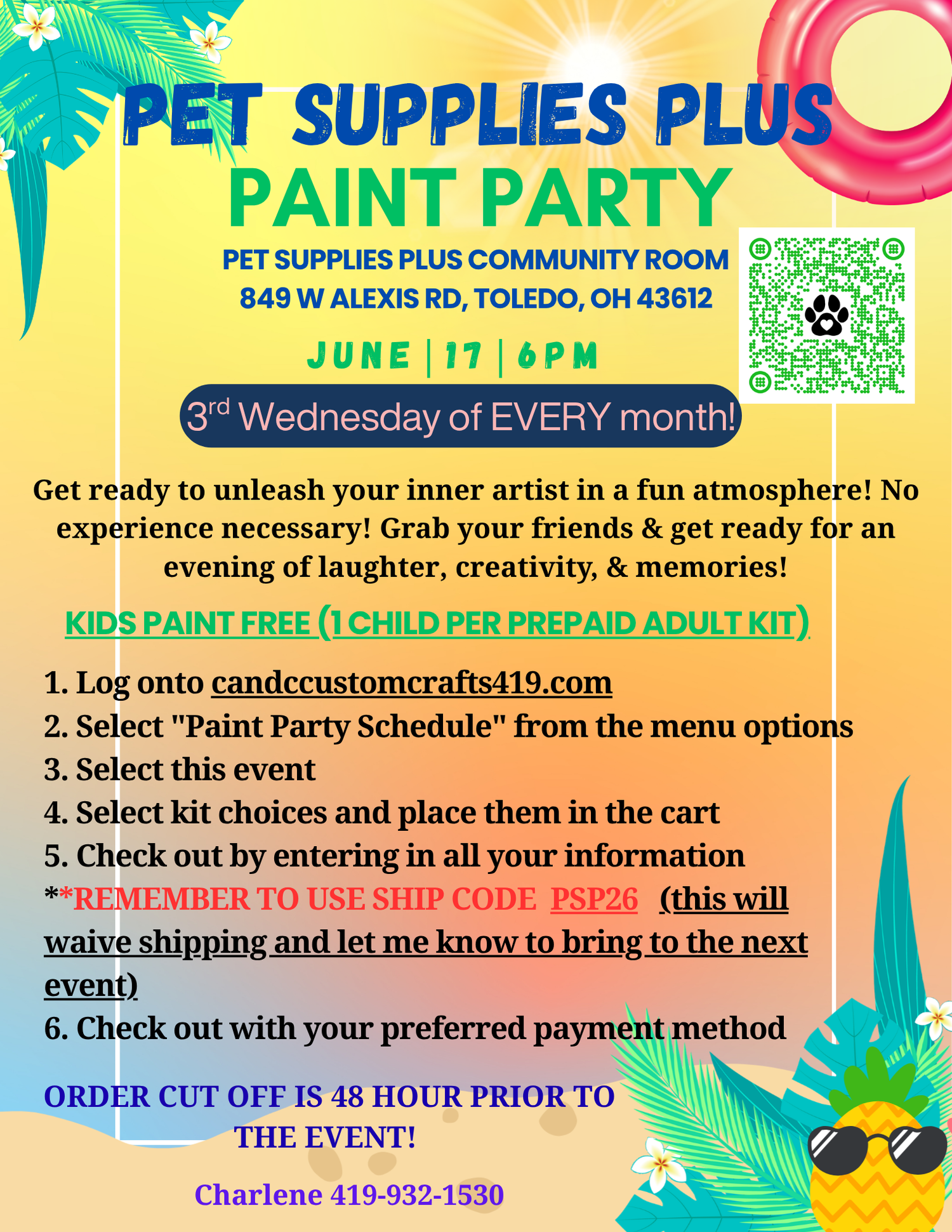 Pet Supplies Plus Paint Party- 3rd Monday of Every Month!