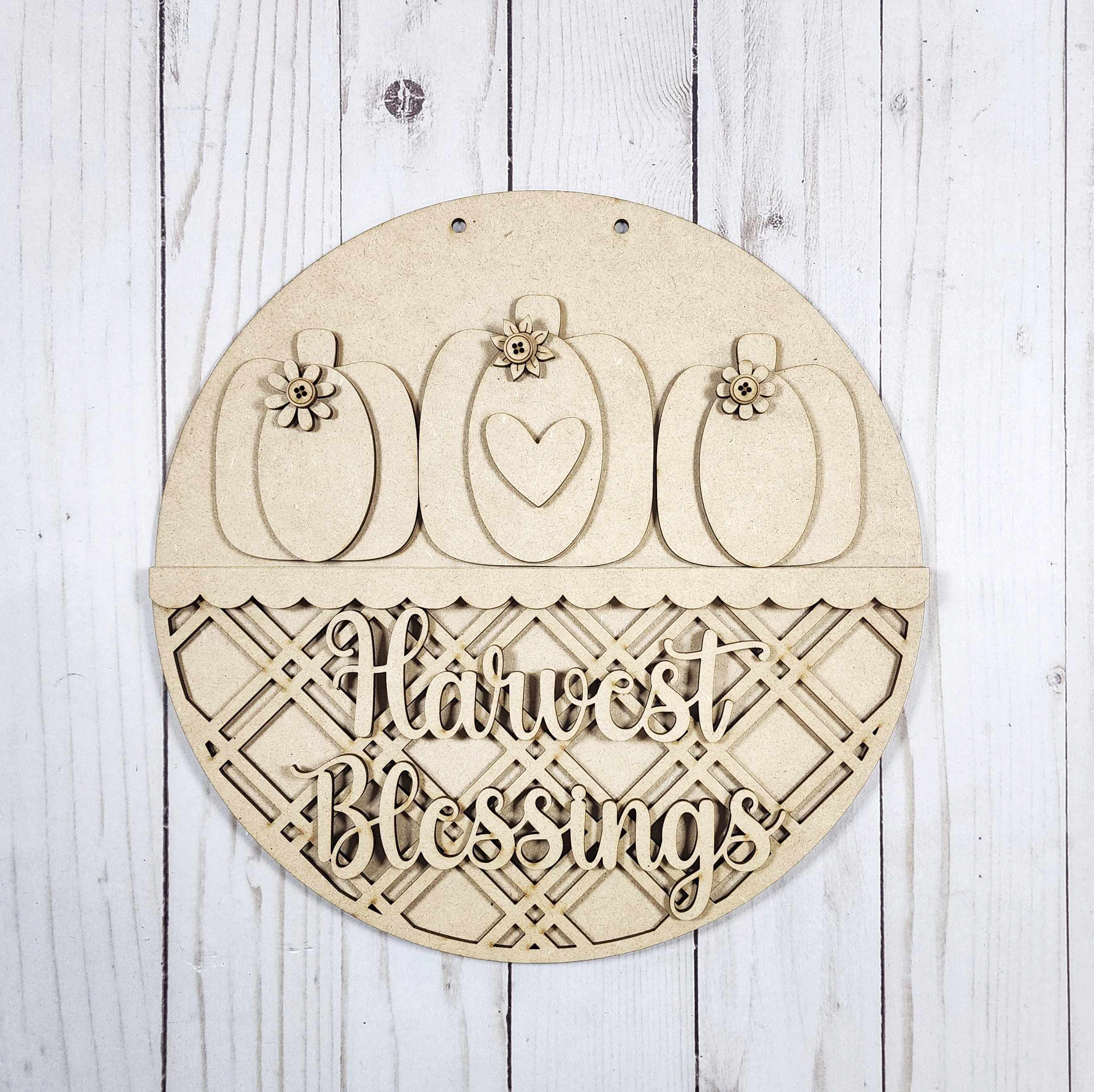 Fall Harvest Round Hanger- DIY Blank