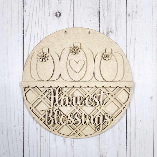 Fall Harvest Round Hanger- DIY Blank