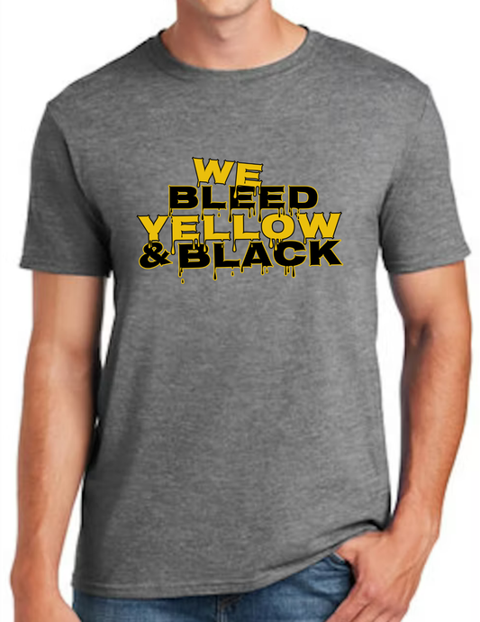 We Bleed Yellow & Black- Dark Grey (CUSTOMIZED NAME ON BACK)