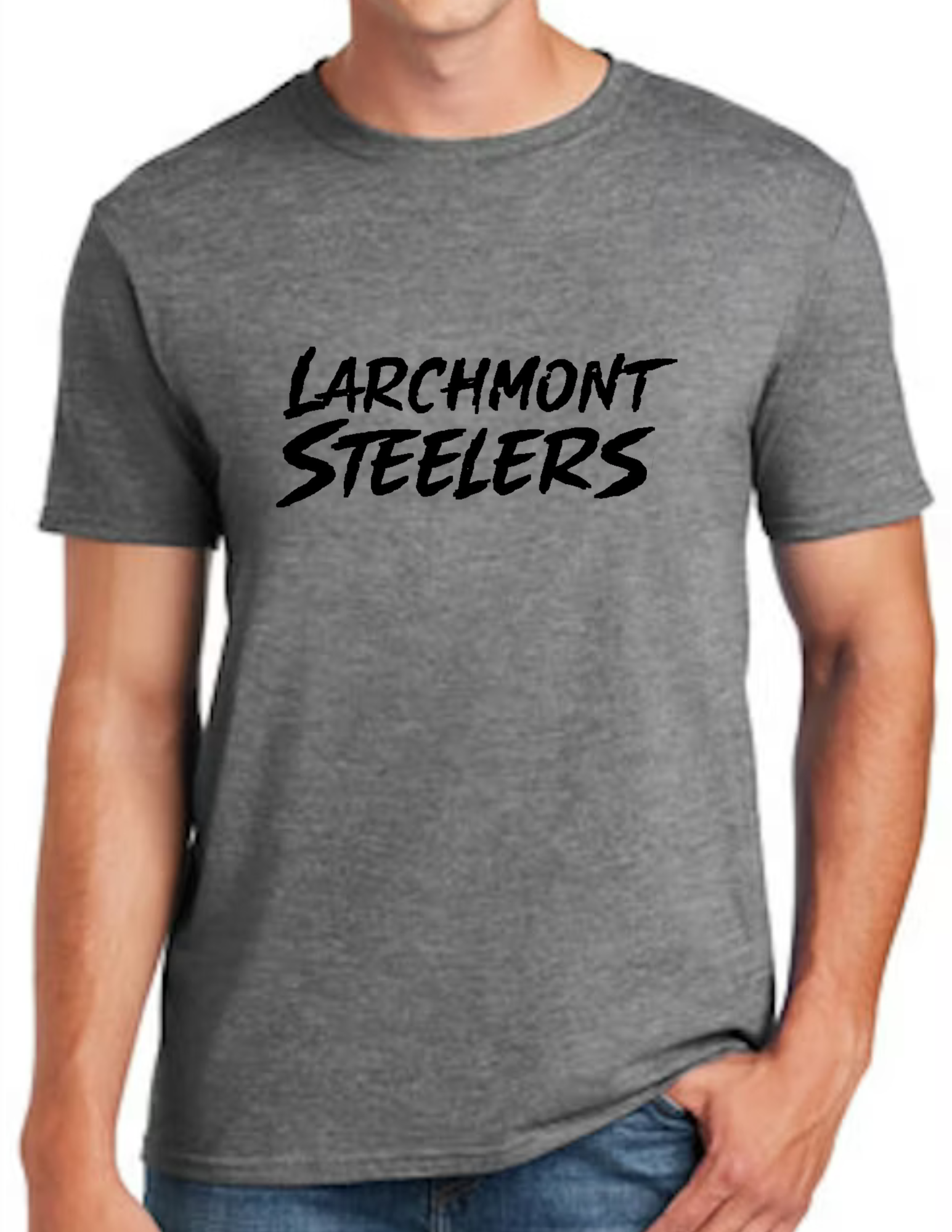 Larchmont Steelers Black Font- Dark Grey