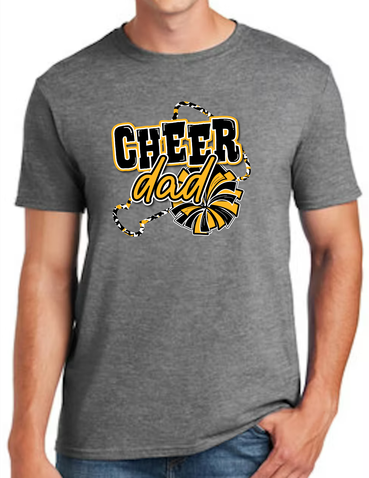 Cheer Dad Megaphone- Dark Grey (CUSTOMIZED NAME ON BACK)