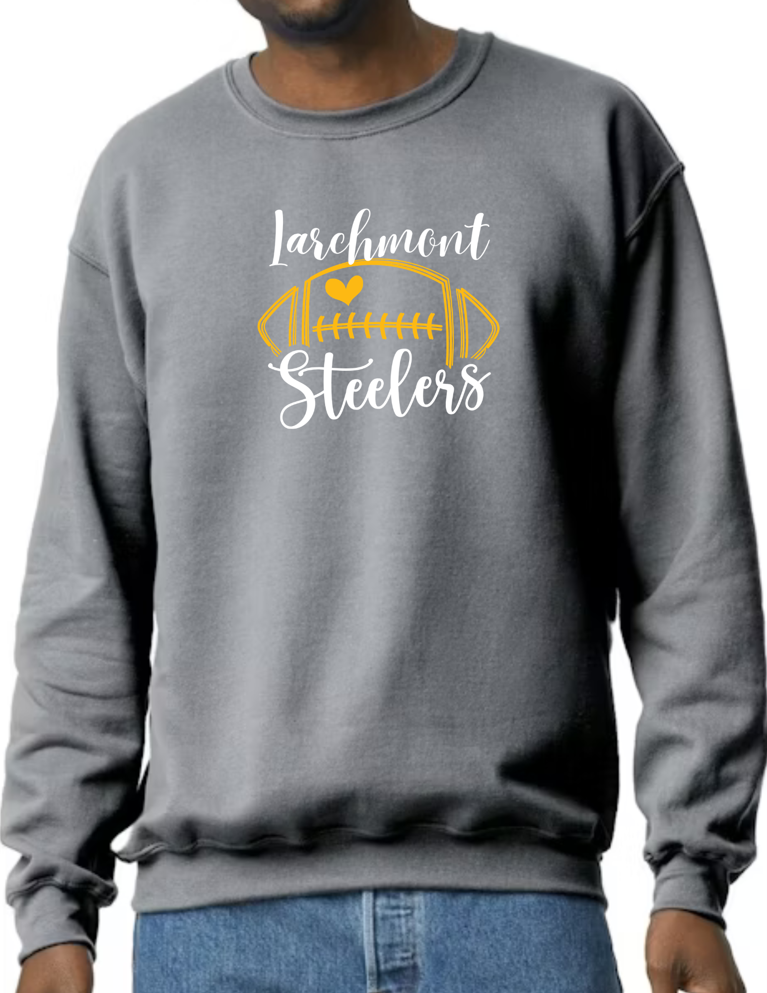 Larchmont Football Love White- Dark Grey
