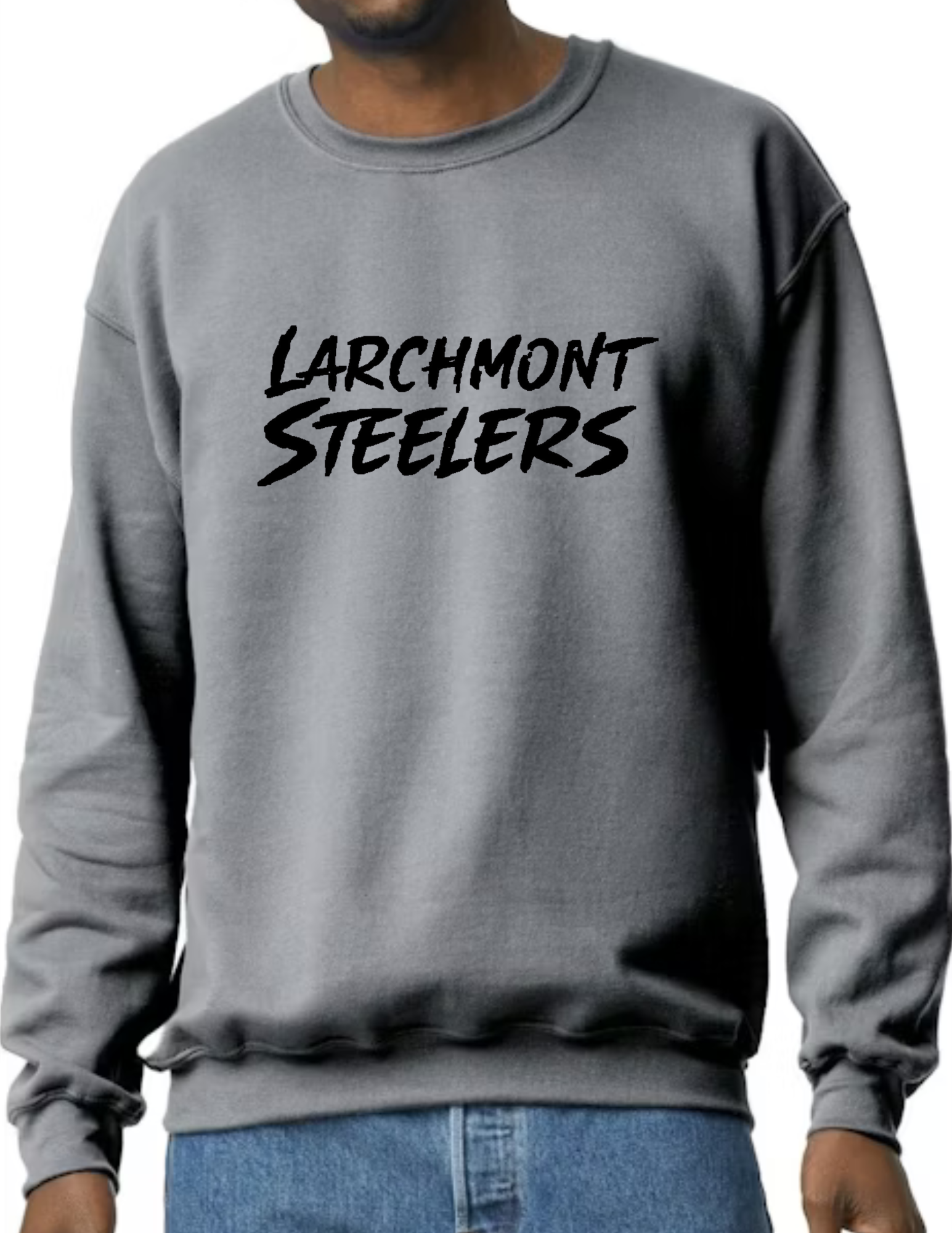 Larchmont Steelers Black Font- Dark Grey
