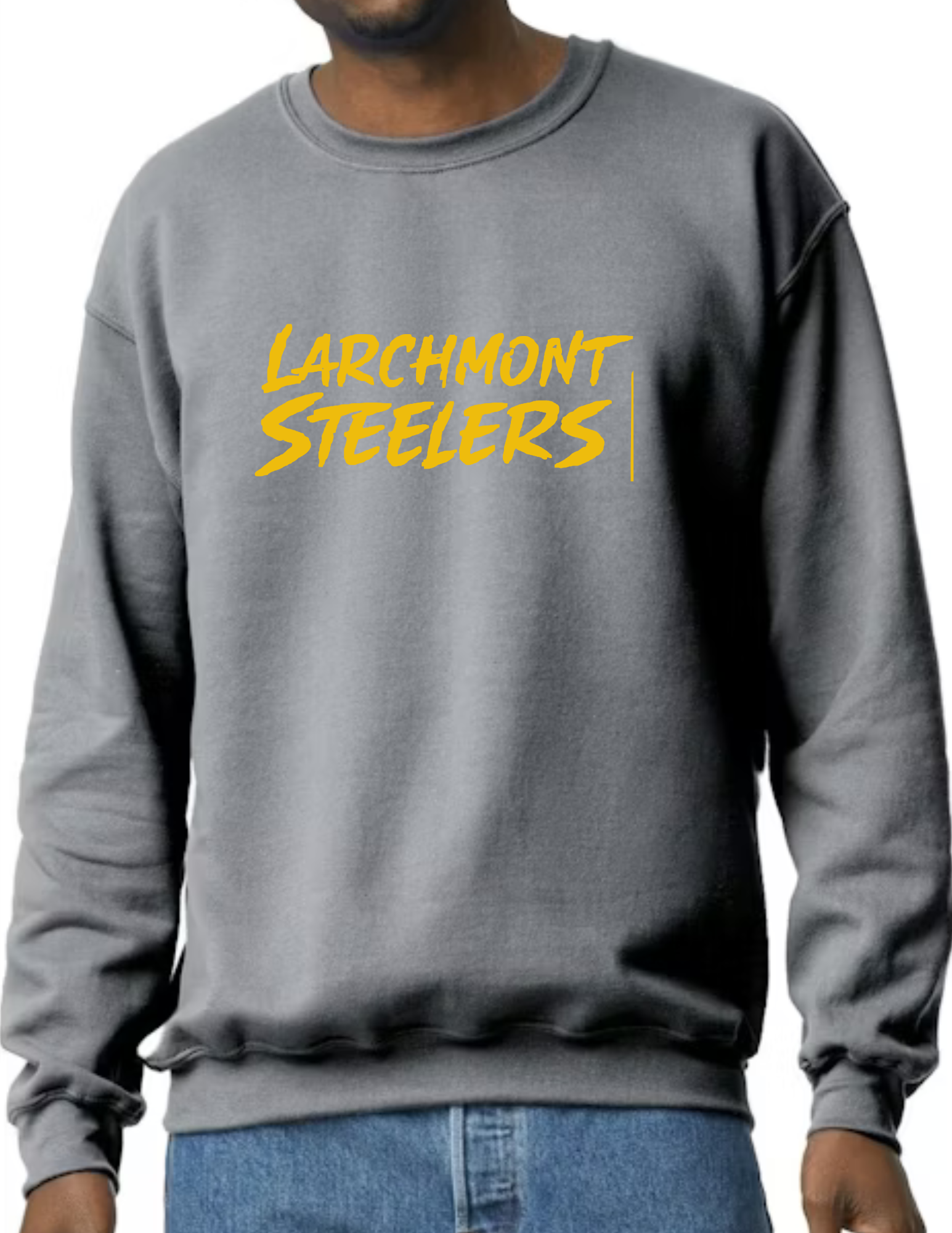 Larchmont Steelers Gold Font- Dark Grey