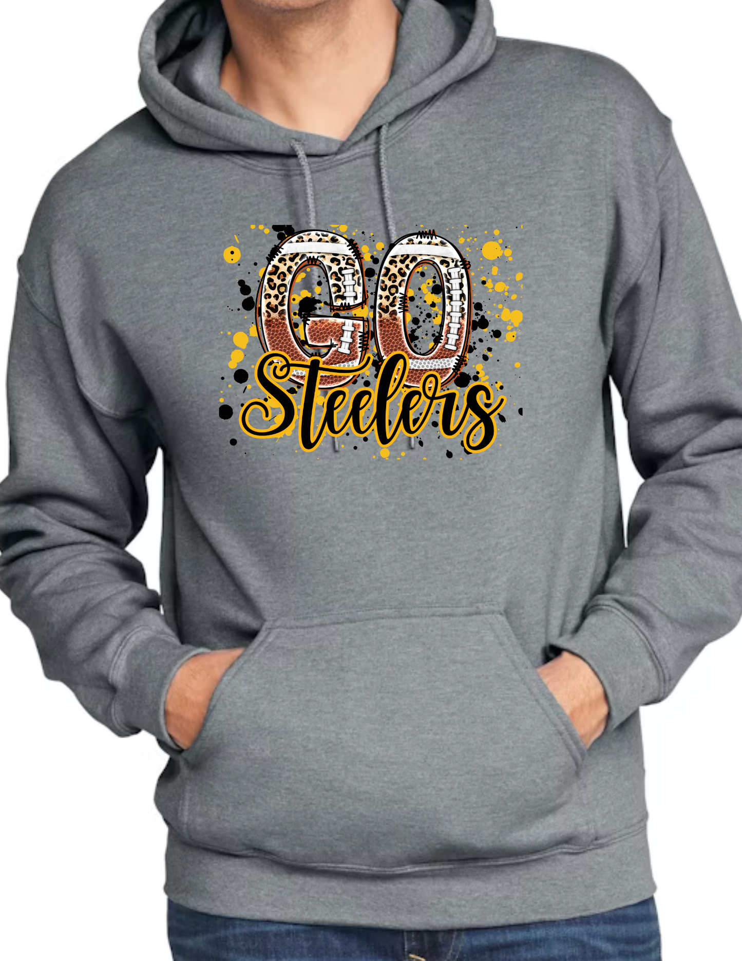 Go Steelers Spatter- Dark Grey