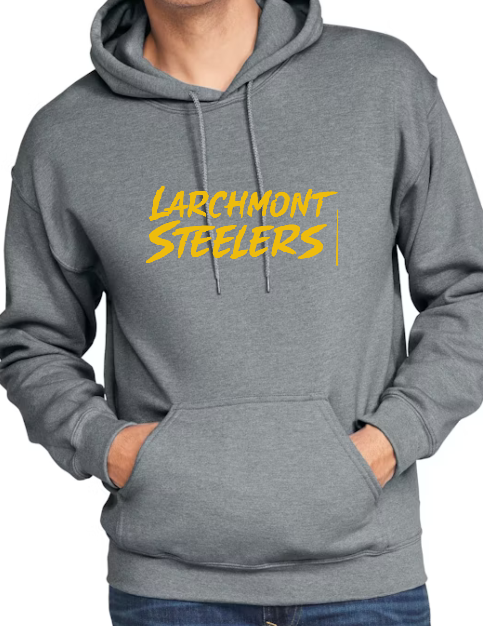 Larchmont Steelers Gold Font- Dark Grey
