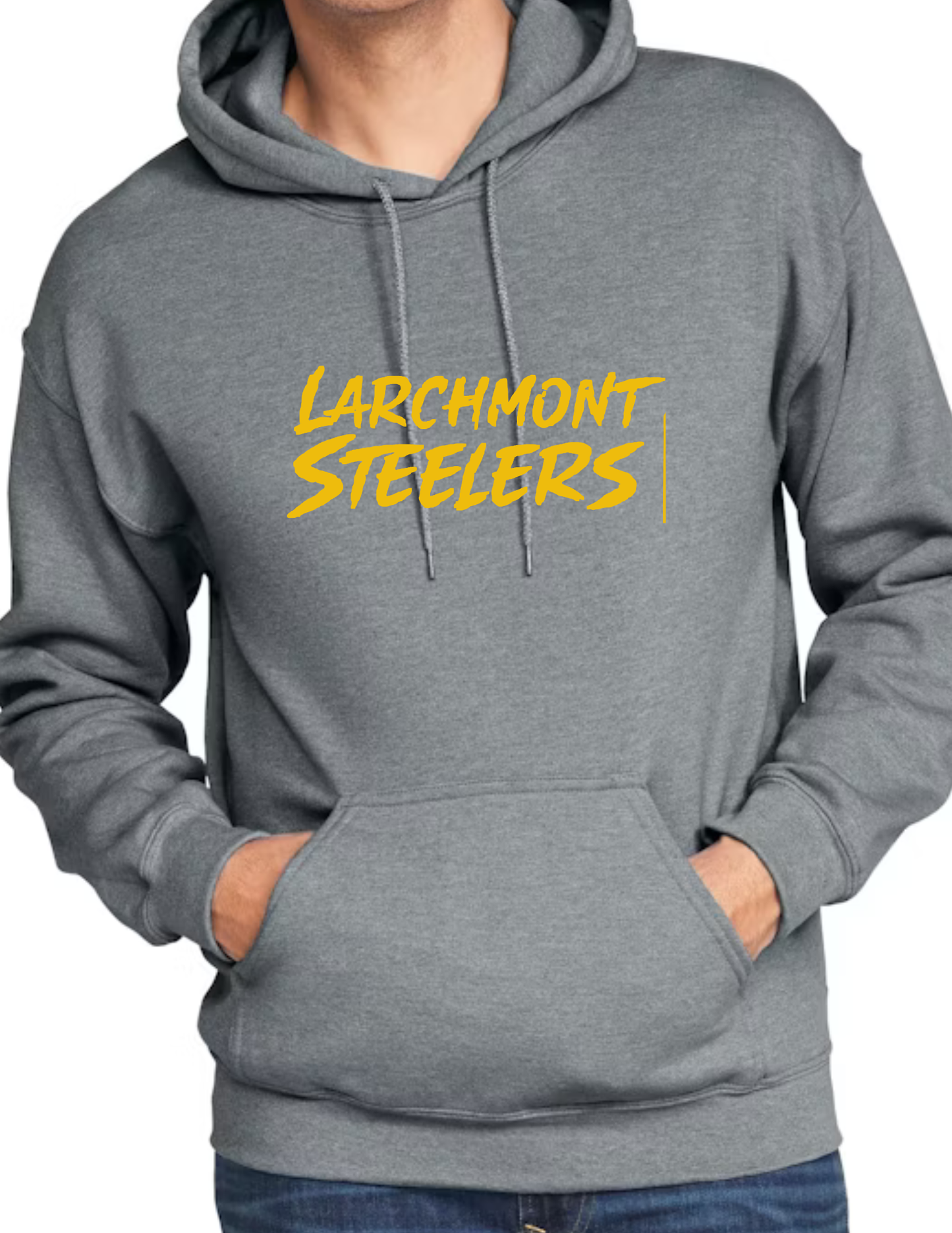Larchmont Steelers Gold Font- Dark Grey
