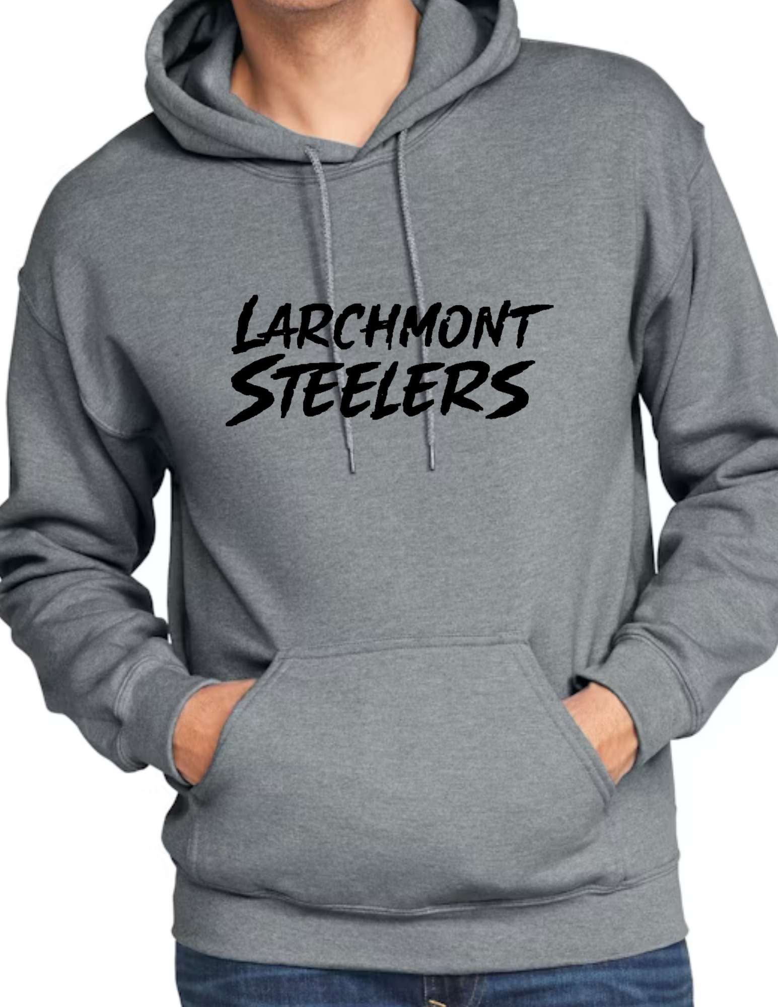 Larchmont Steelers Black Font- Dark Grey