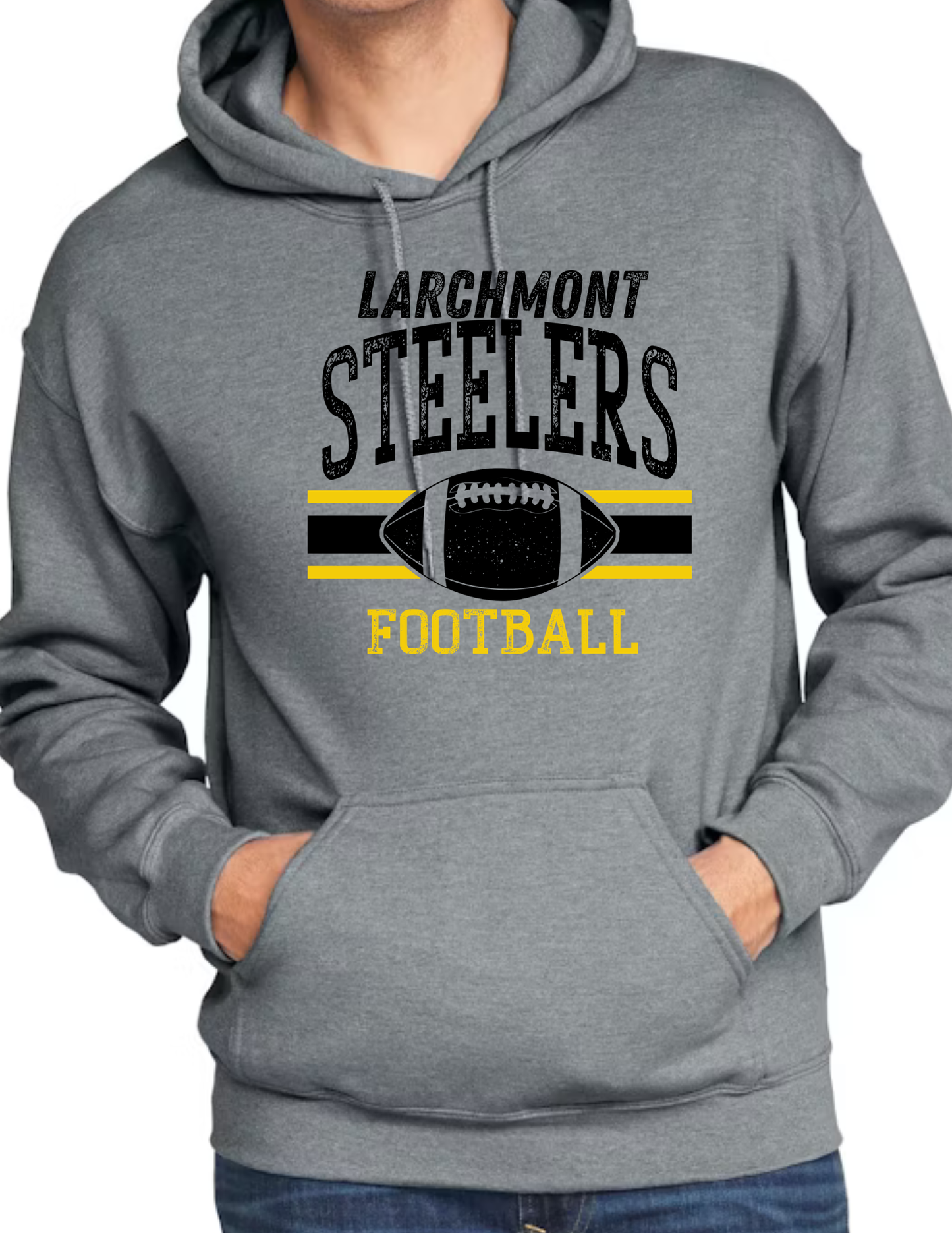 Larchmont Steelers Football- Dark Grey (CUSTOMIZED NAME ON BACK)