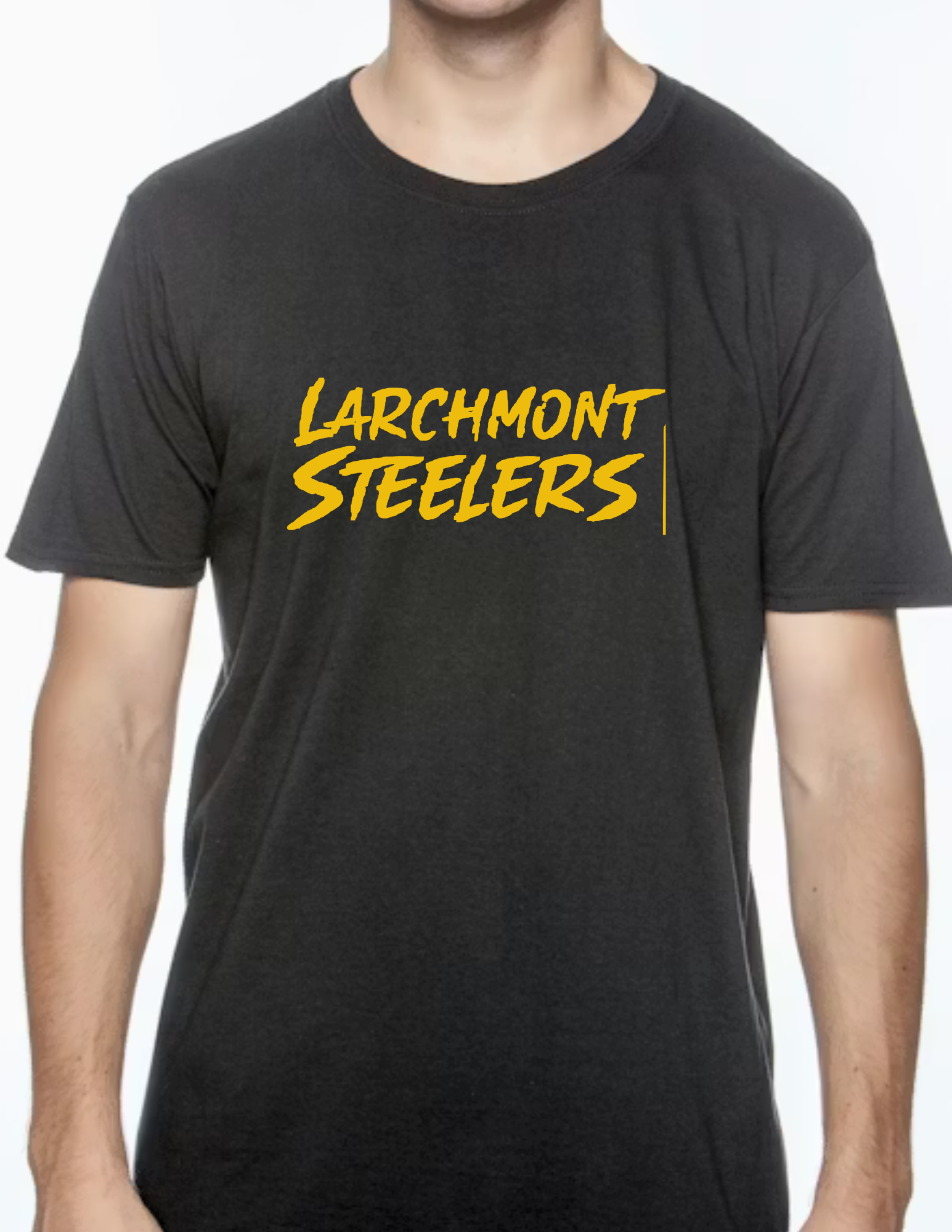 Larchmont Steelers Gold Font- Black