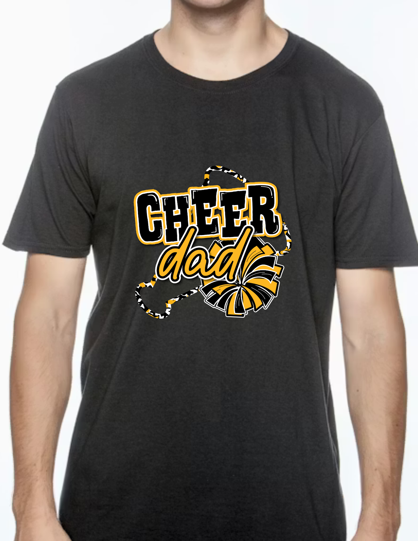 Cheer Dad Megaphone- Black (CUSTOMIZED NAME ON BACK)