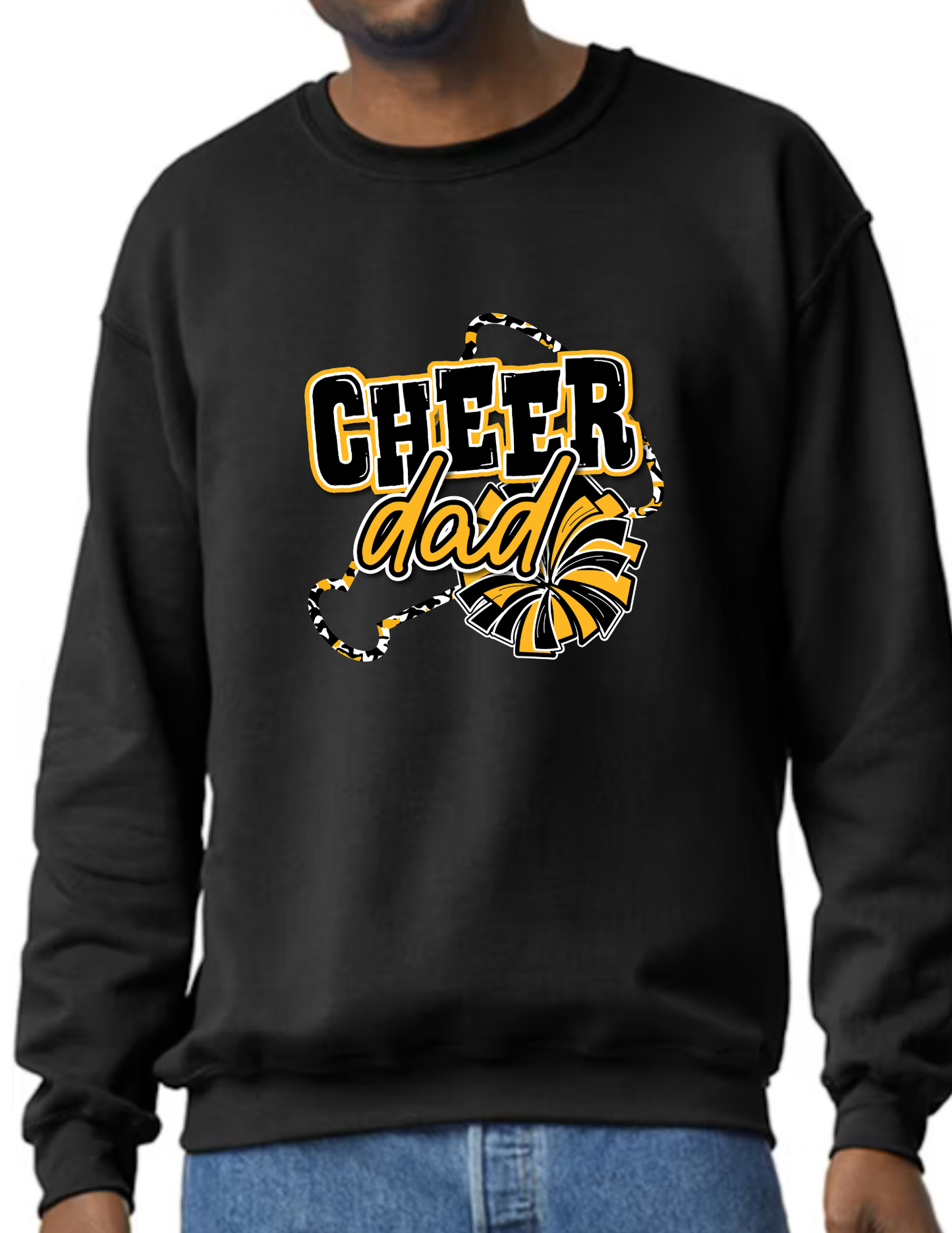 Cheer Dad Megaphone- Black (CUSTOMIZED NAME ON BACK)