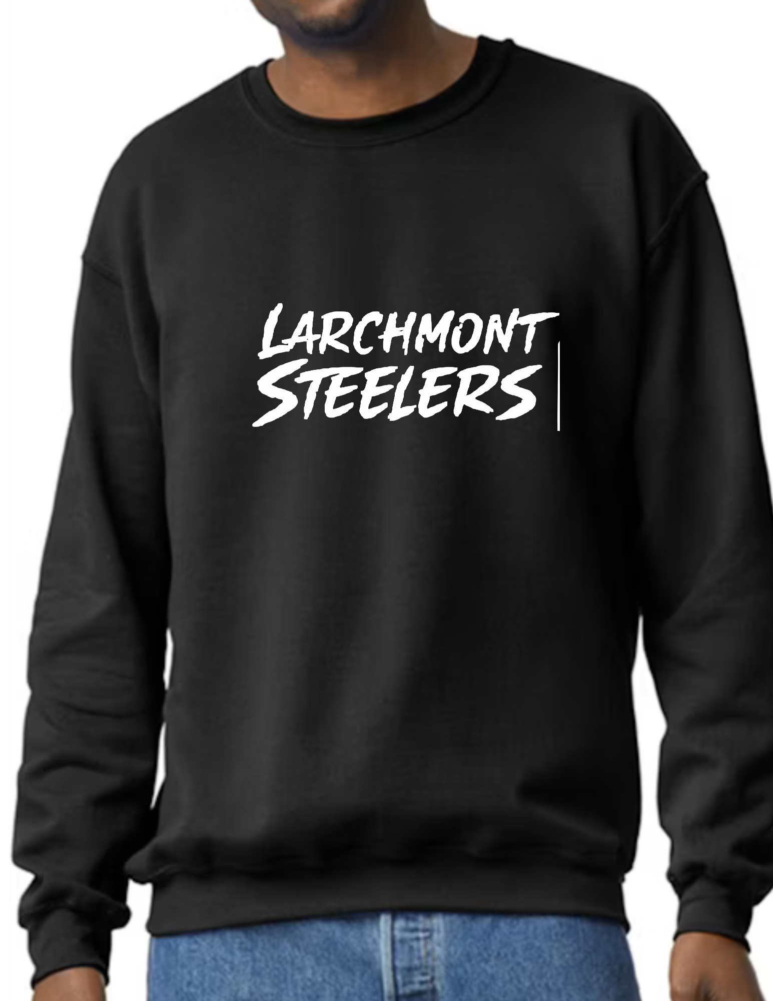 Larchmont Steelers White Font- Black