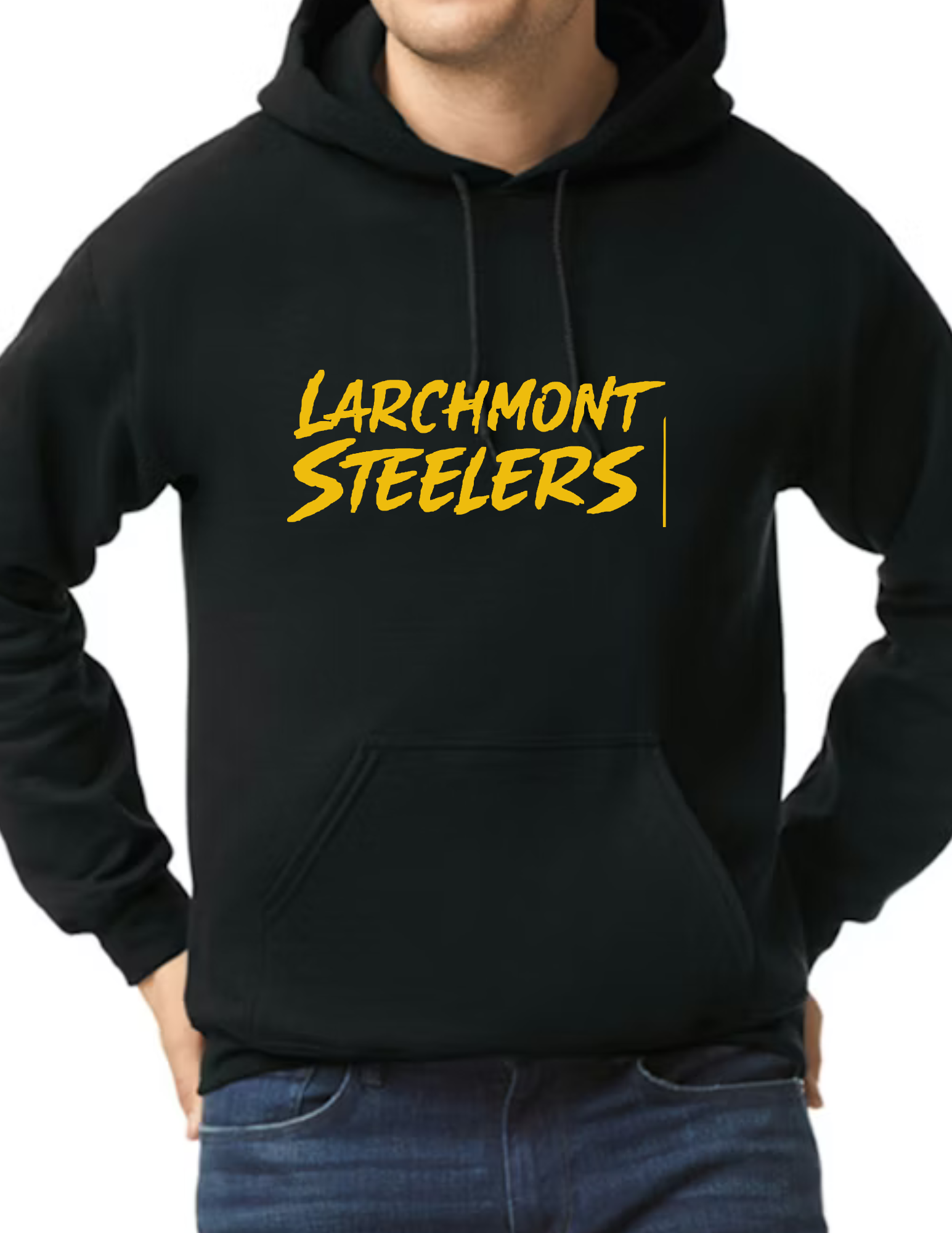 Larchmont Steelers Gold Font- Black