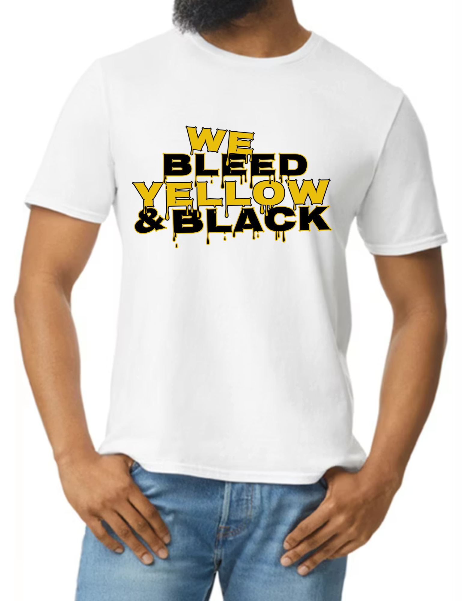 We Bleed Yellow & Black- White