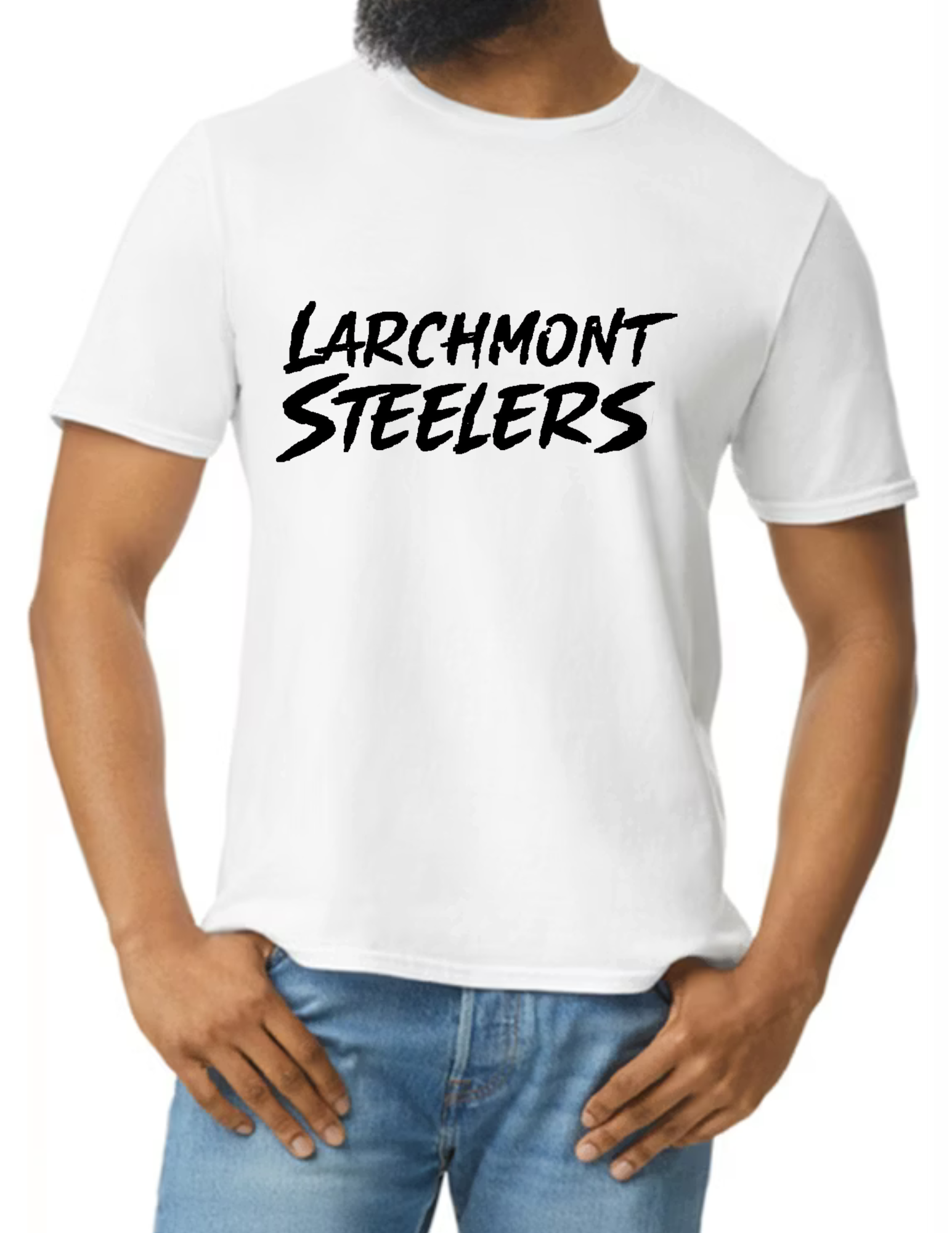 Larchmont Steelers Black Font- White