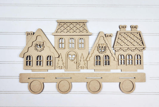 Victorian Gingerbread Christmas Mantle Sign with Tea Lights- DIY Blank