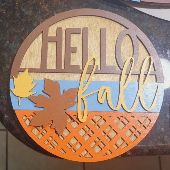 Hello Fall Plaid Round- DIY Blank