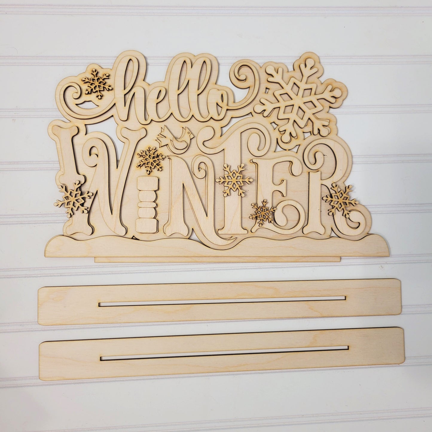 Hello Winter Shelf Sitter DIY Blank